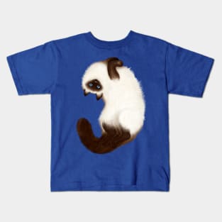 Himalayan Cat (Blue Background) Kids T-Shirt